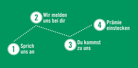 Schaubild für den Bewerbungsprozess bei den Asklepios Kliniken Sachsen Grafik: Schaubild für den Bewerbungsprozess in vier Schritten bei den Asklepios Kliniken Sachsen